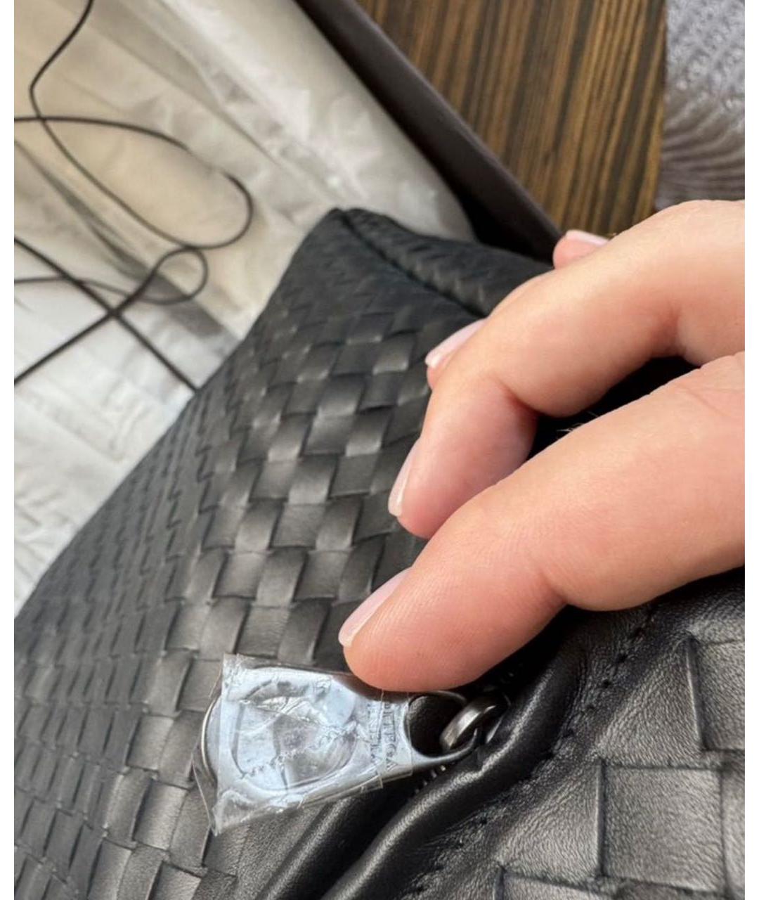 BOTTEGA VENETA Черный кожаный портфель, фото 4