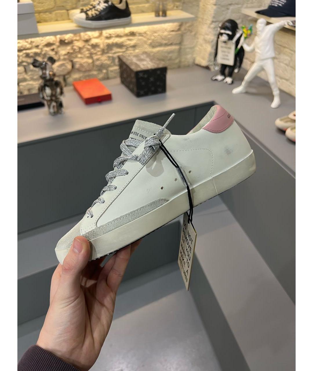 GOLDEN GOOSE DELUXE BRAND Белые кожаные кроссовки, фото 3