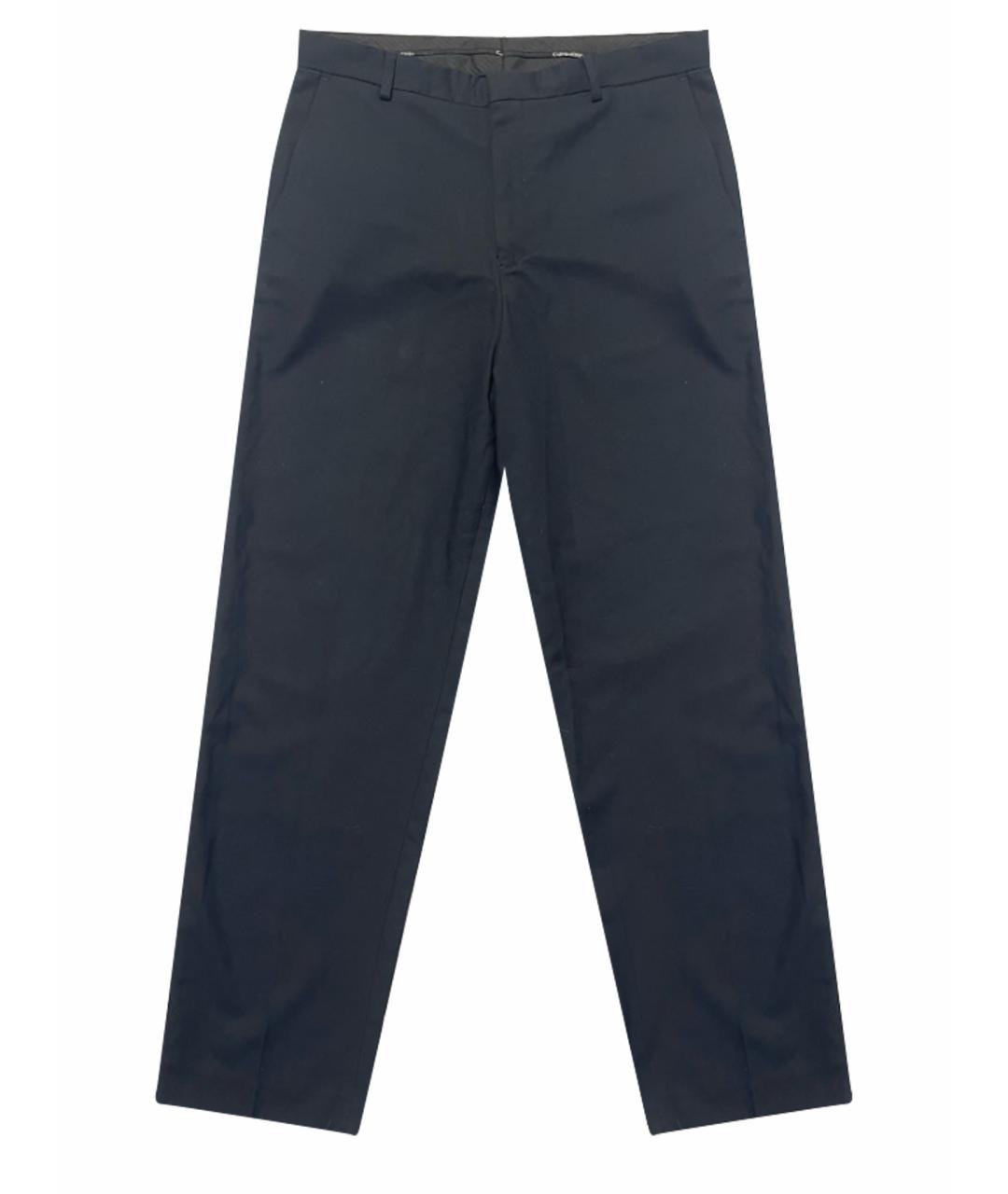 CALVIN KLEIN Темно-синие полиэстеровые классические брюки, фото 1