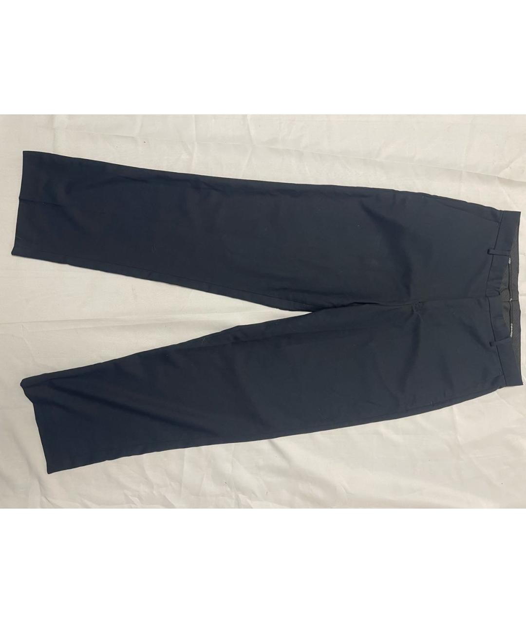 CALVIN KLEIN Темно-синие полиэстеровые классические брюки, фото 5