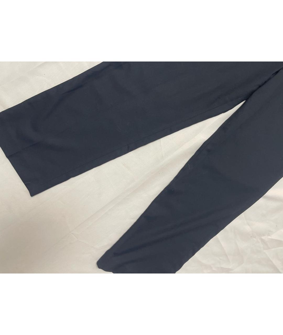 CALVIN KLEIN Темно-синие полиэстеровые классические брюки, фото 4