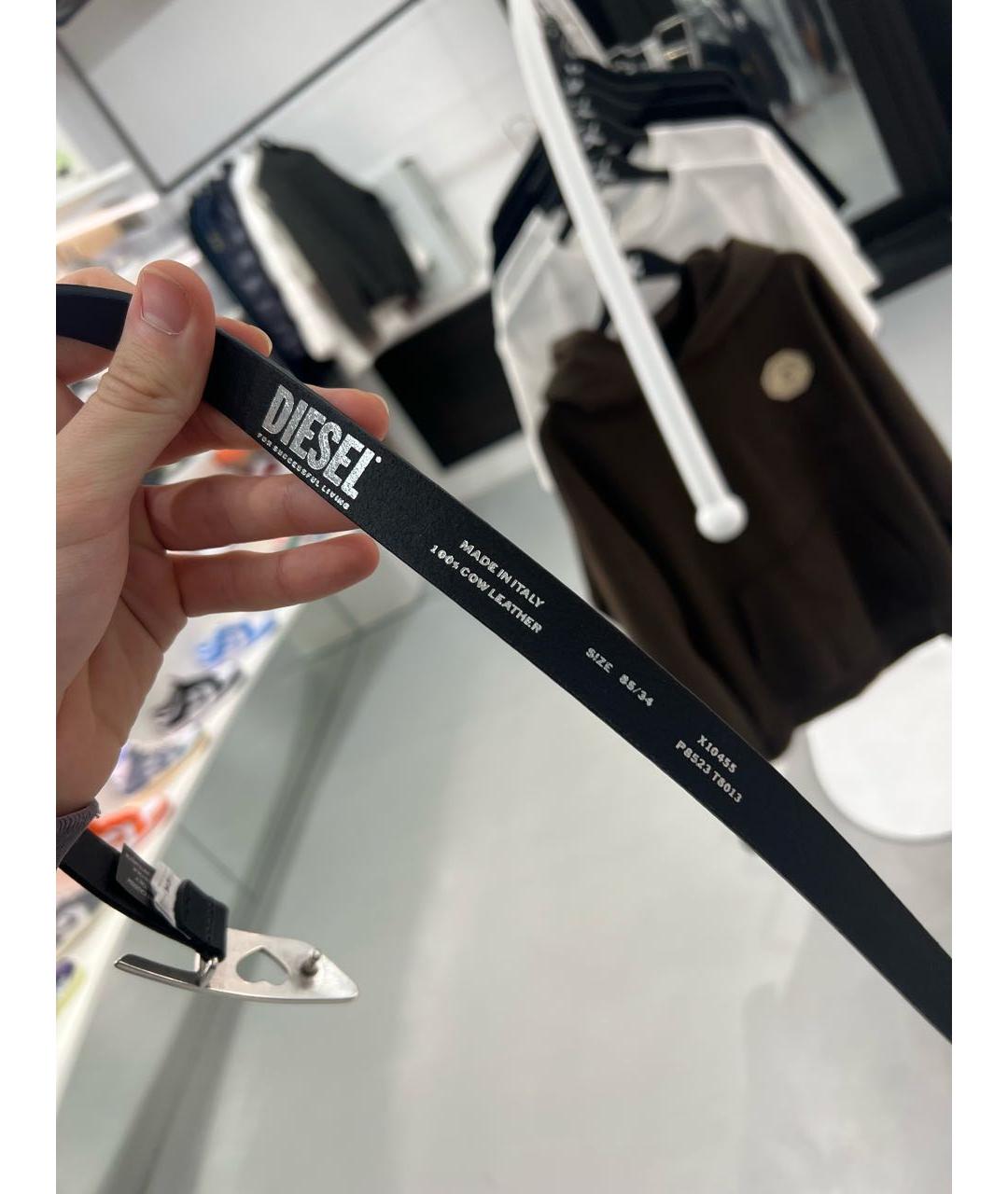 DIESEL Черный кожаный ремень, фото 5