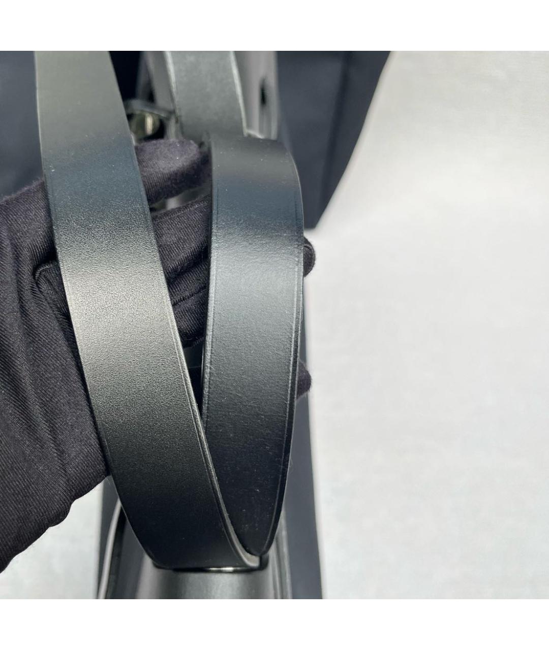 HERMES Черная тканевая сумка с короткими ручками, фото 5