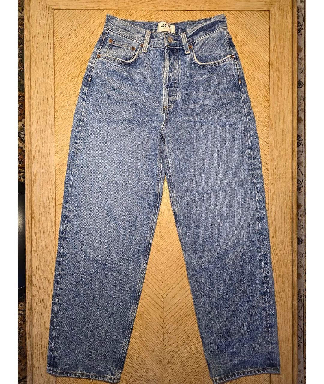 AGOLDE Синие хлопковые прямые джинсы, фото 9