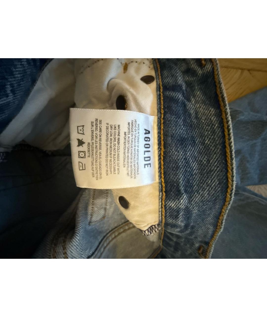 AGOLDE Синие хлопковые прямые джинсы, фото 8