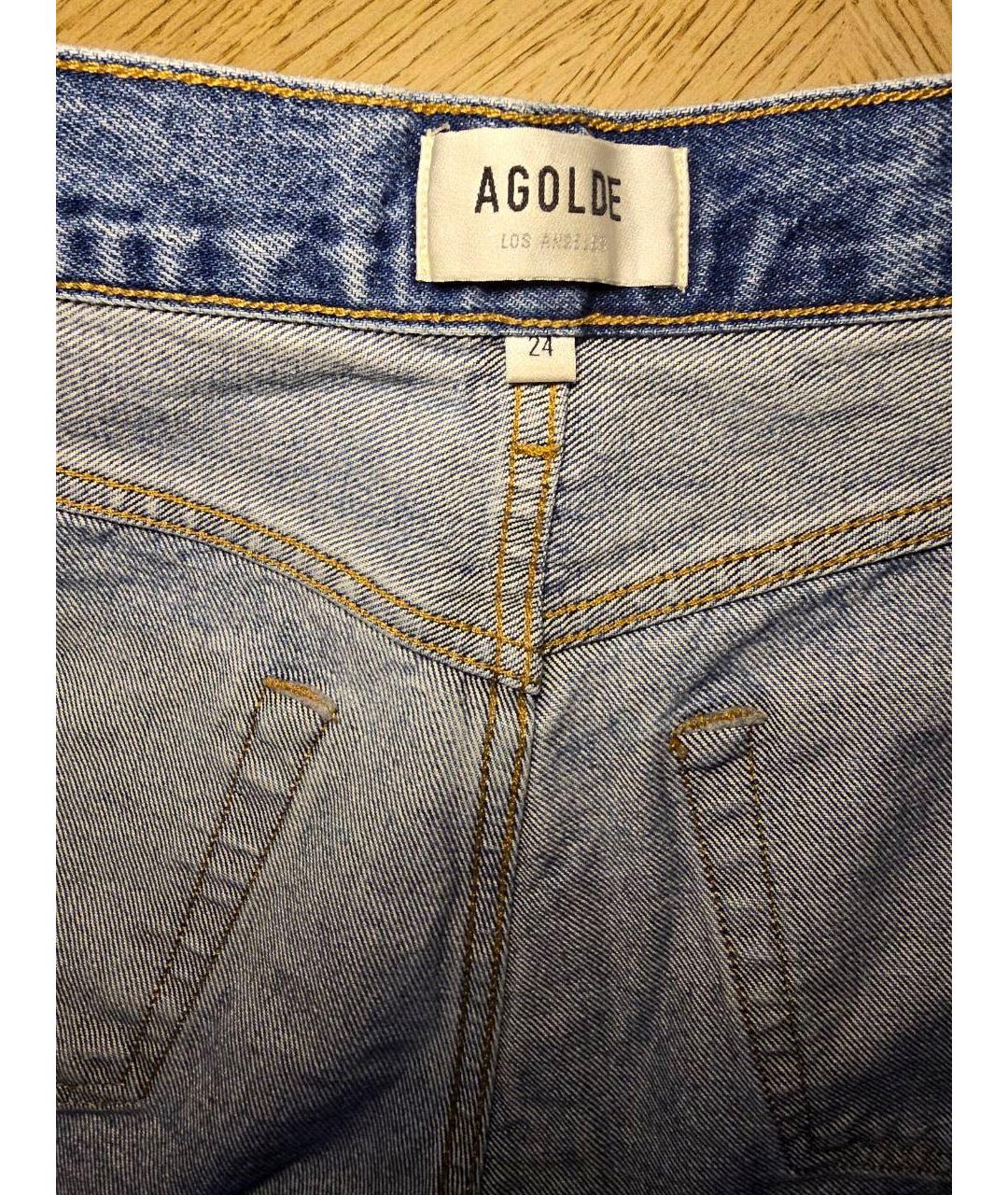 AGOLDE Синие хлопковые прямые джинсы, фото 5