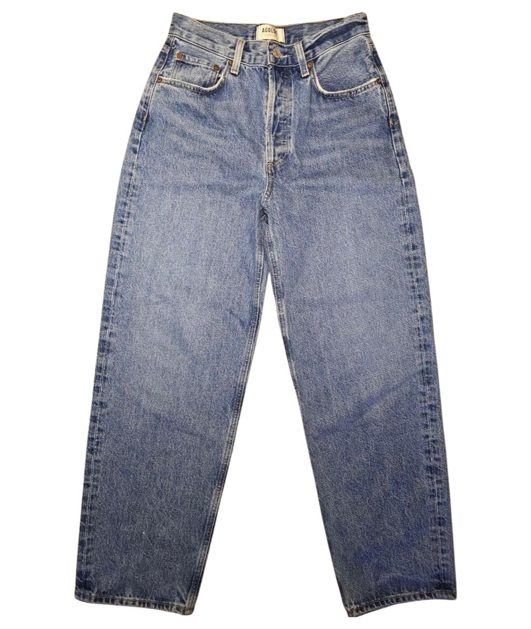 AGOLDE Синие хлопковые прямые джинсы, фото 1