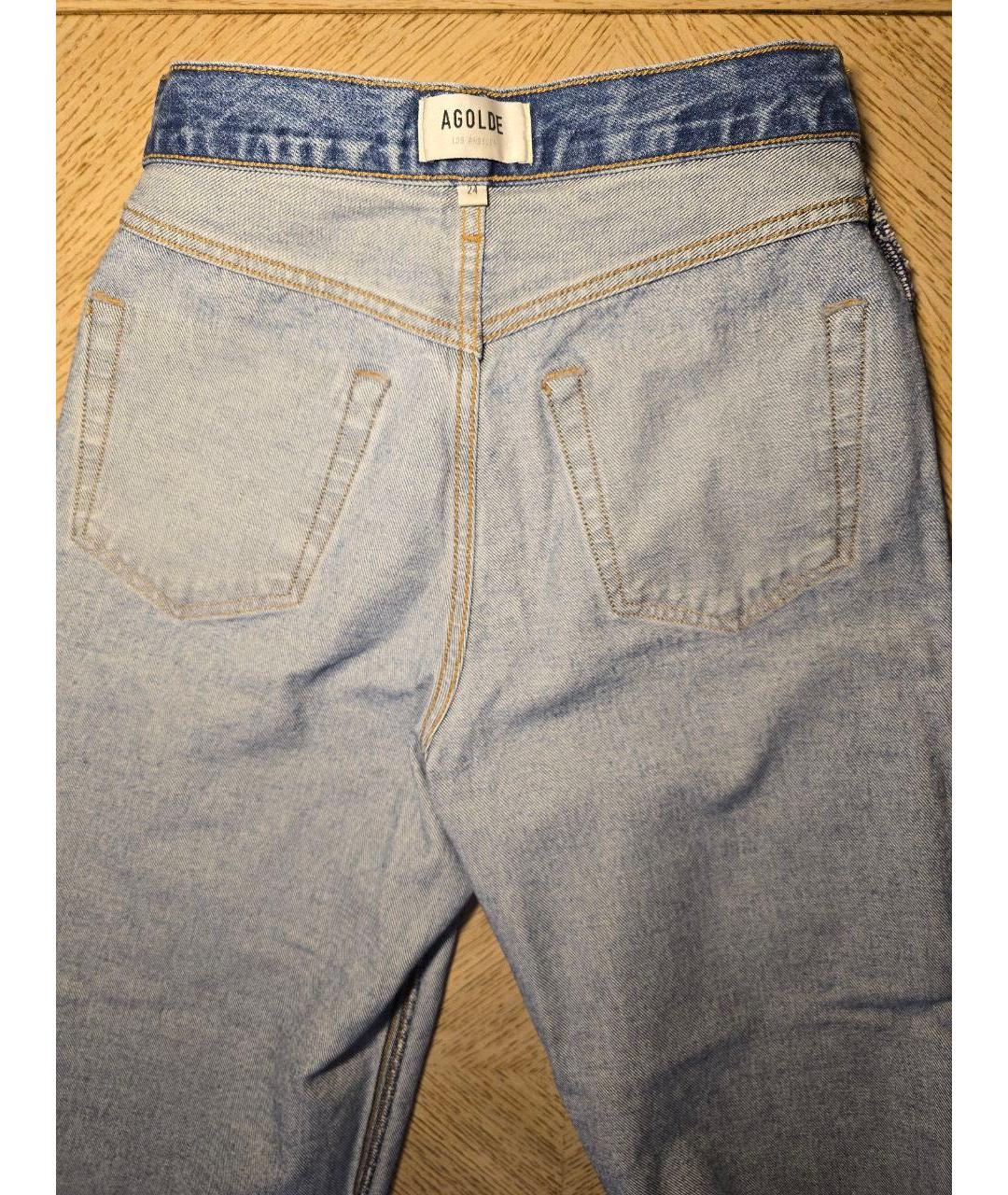 AGOLDE Синие хлопковые прямые джинсы, фото 6