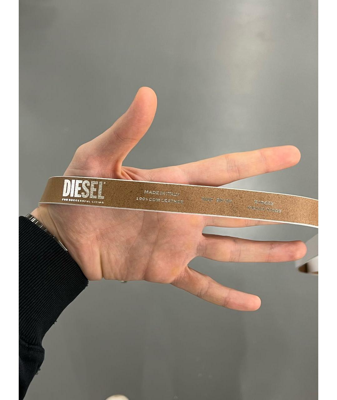 DIESEL Белый кожаный ремень, фото 4