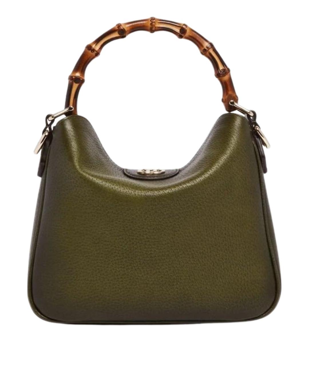 GUCCI Хаки кожаная сумка через плечо, фото 1