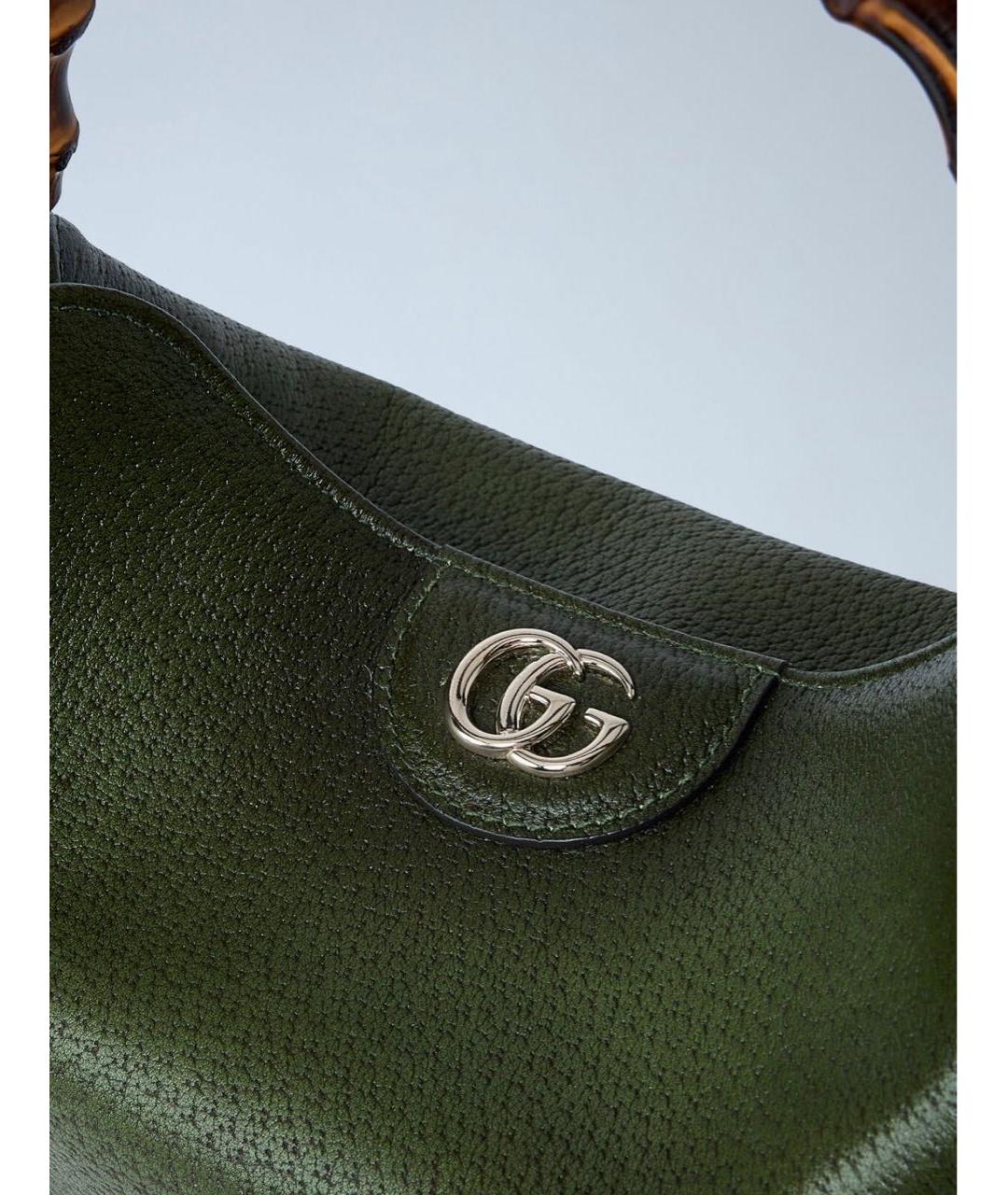 GUCCI Хаки кожаная сумка через плечо, фото 3