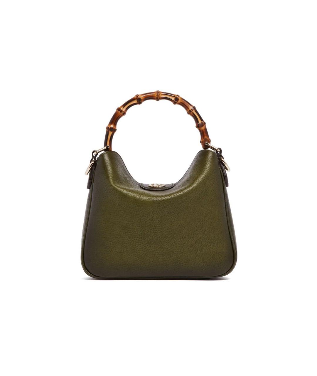 GUCCI Хаки кожаная сумка через плечо, фото 6