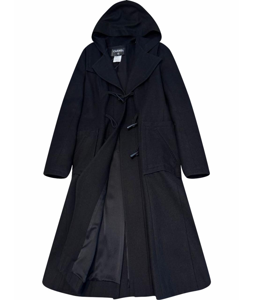 CHANEL Черное шерстяное пальто, фото 1