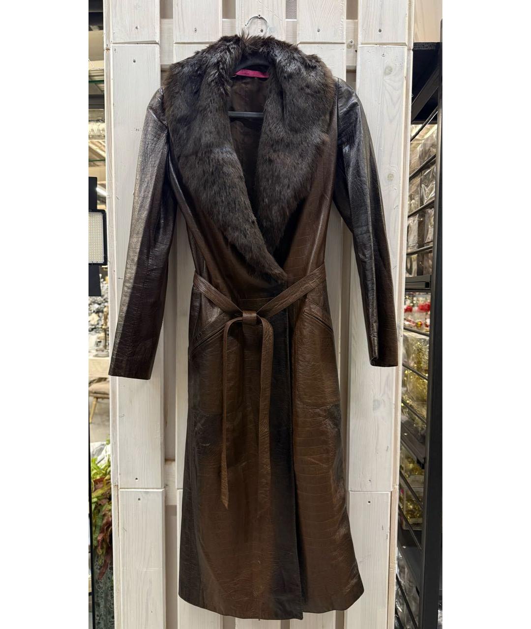 UNGARO Коричневый кожаный тренч/плащ, фото 7