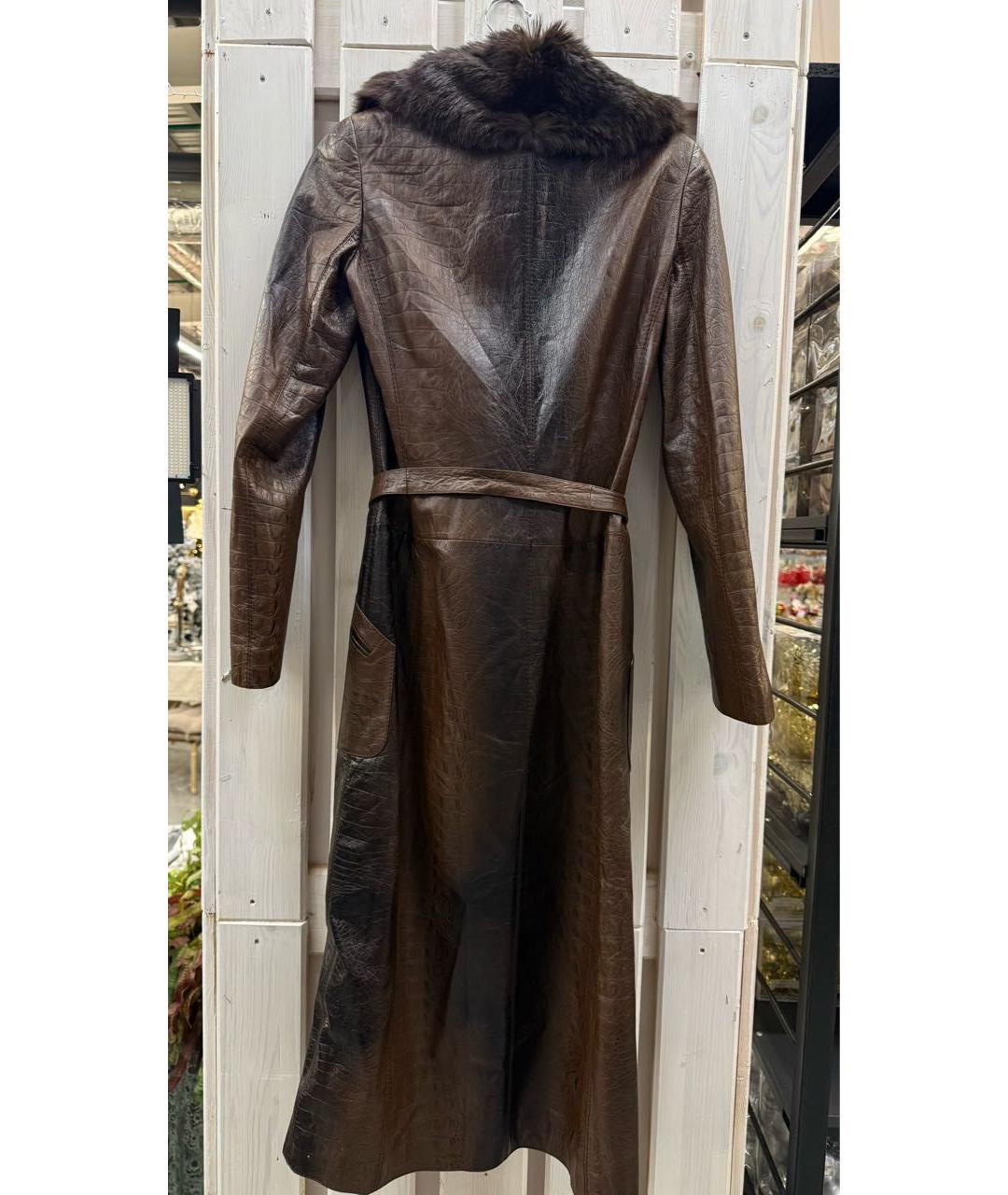 UNGARO Коричневый кожаный тренч/плащ, фото 2