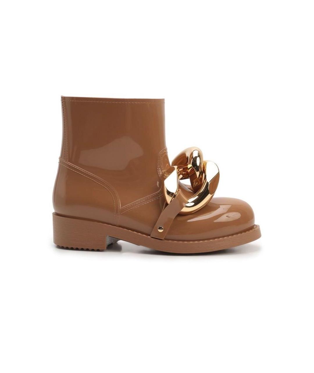 J.W.ANDERSON Коричневые резиновые полусапоги, фото 1