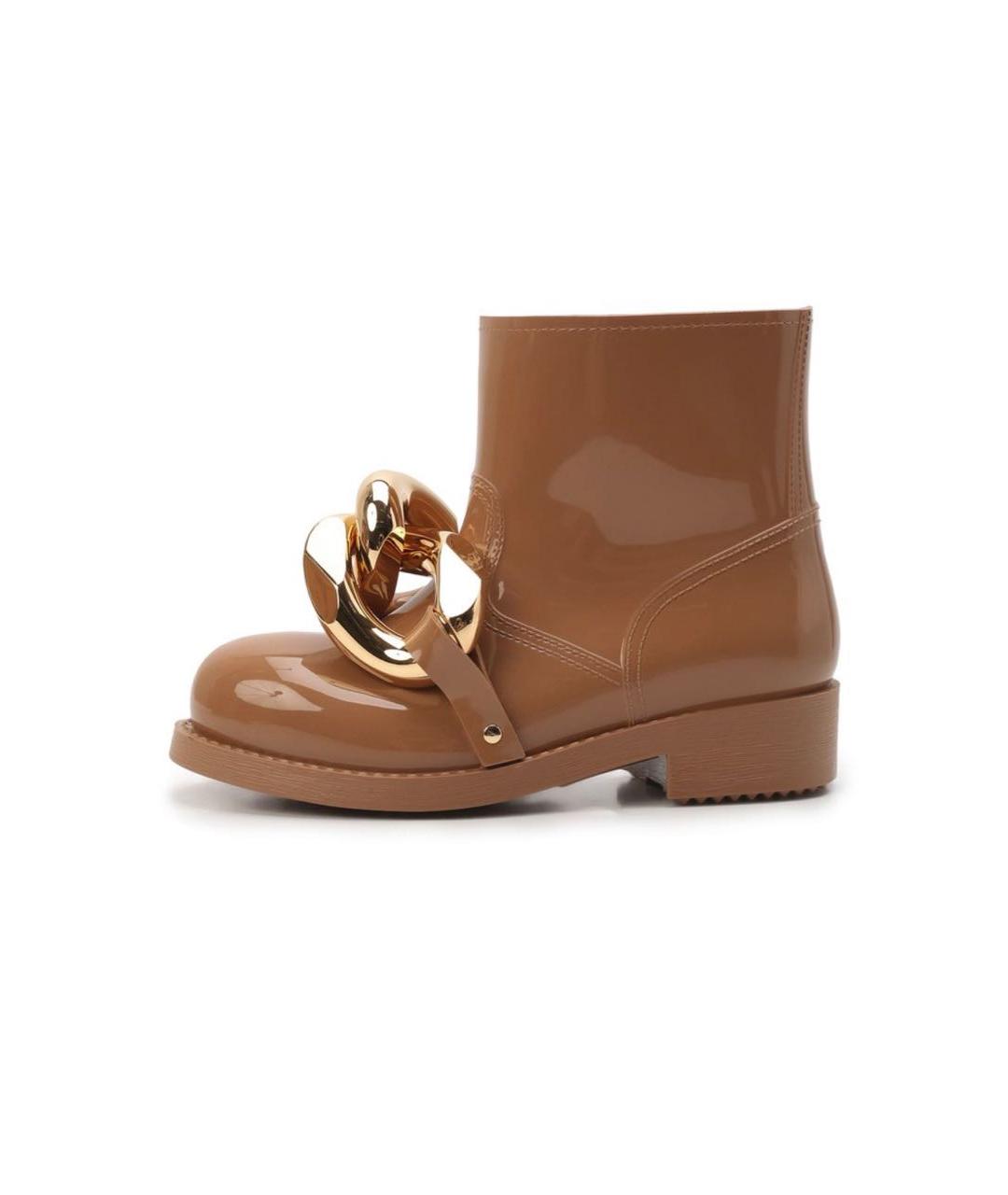 J.W.ANDERSON Коричневые резиновые полусапоги, фото 5