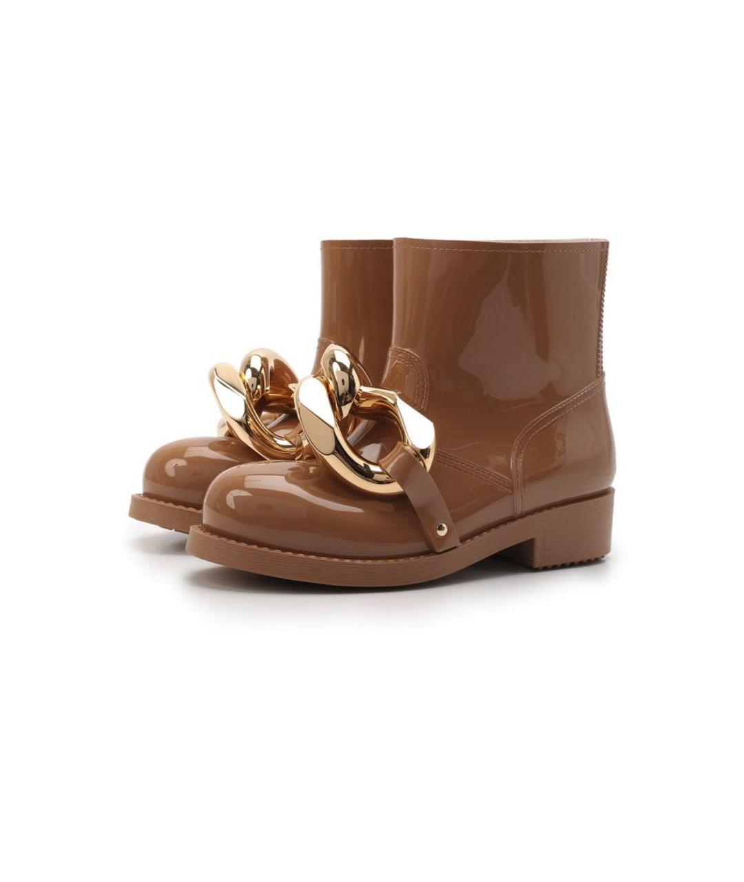 J.W.ANDERSON Коричневые резиновые полусапоги, фото 2