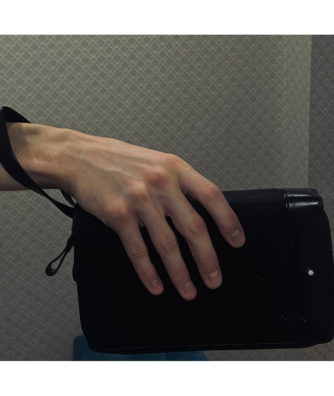 MONTBLANC Черный кожаный кошелек, фото 6