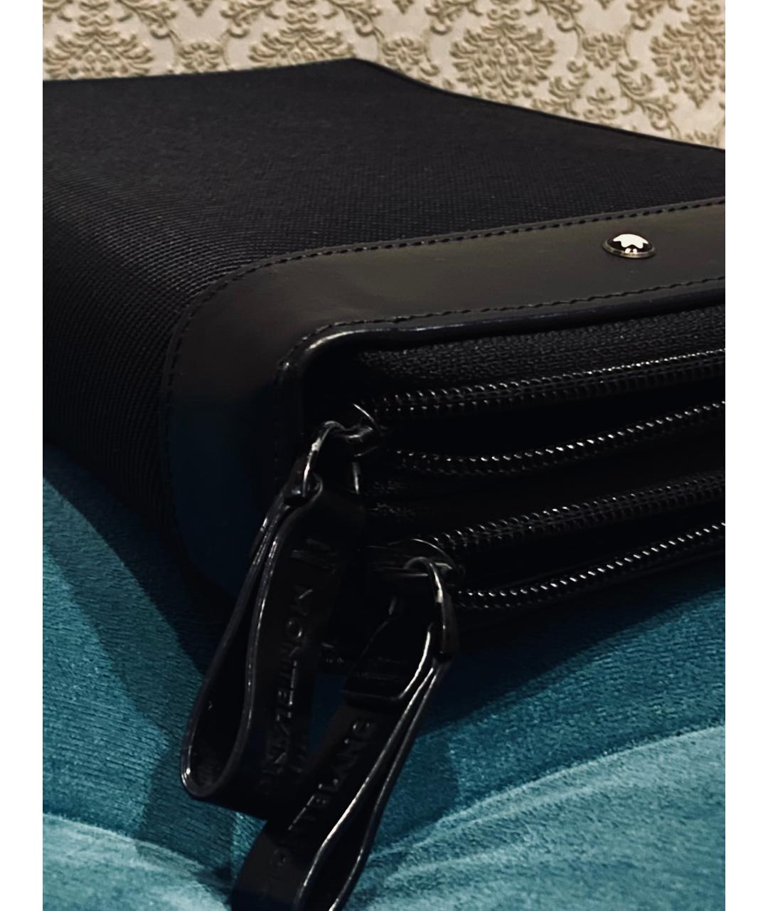 MONTBLANC Черный кожаный кошелек, фото 2