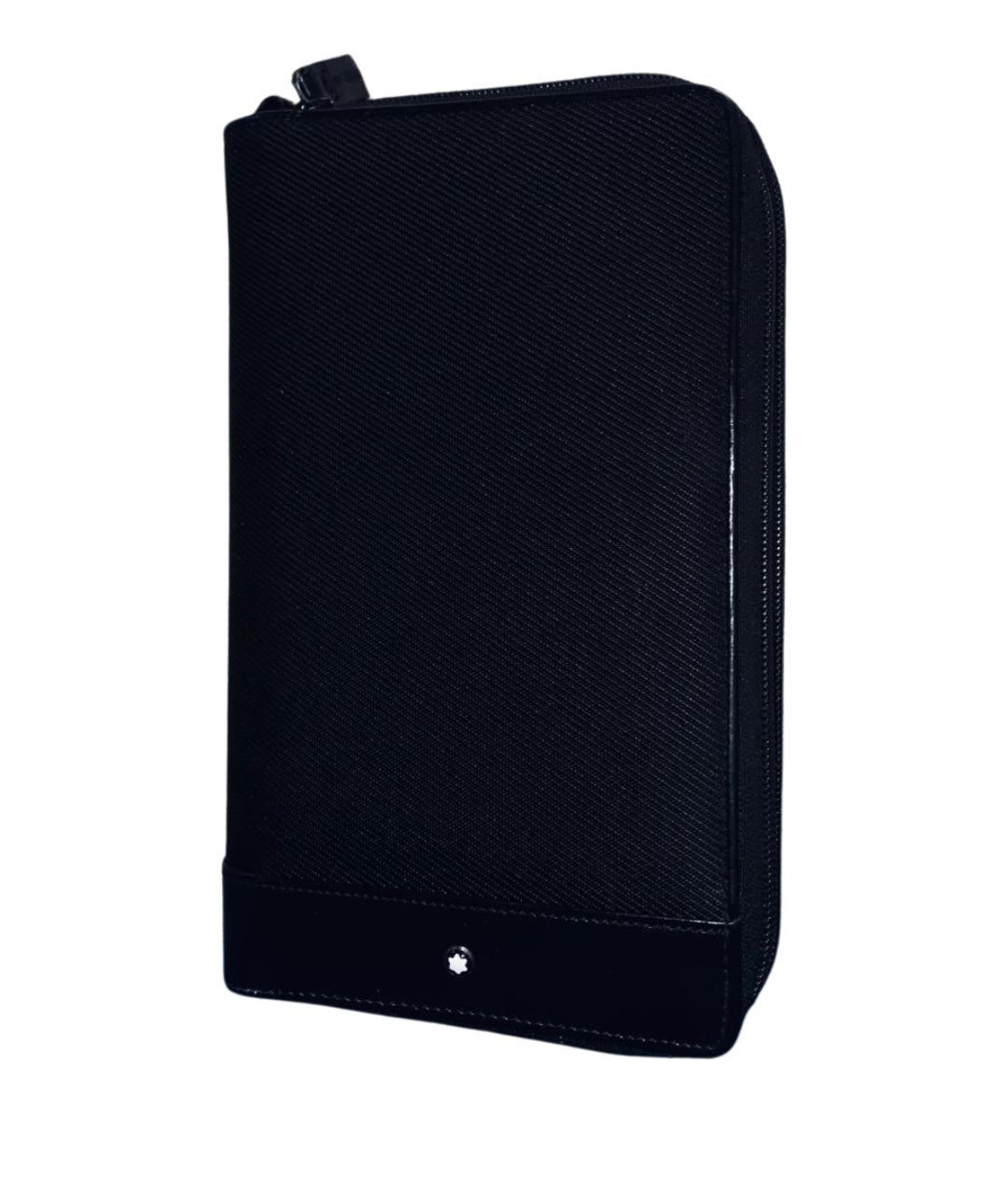 MONTBLANC Черный кожаный кошелек, фото 1