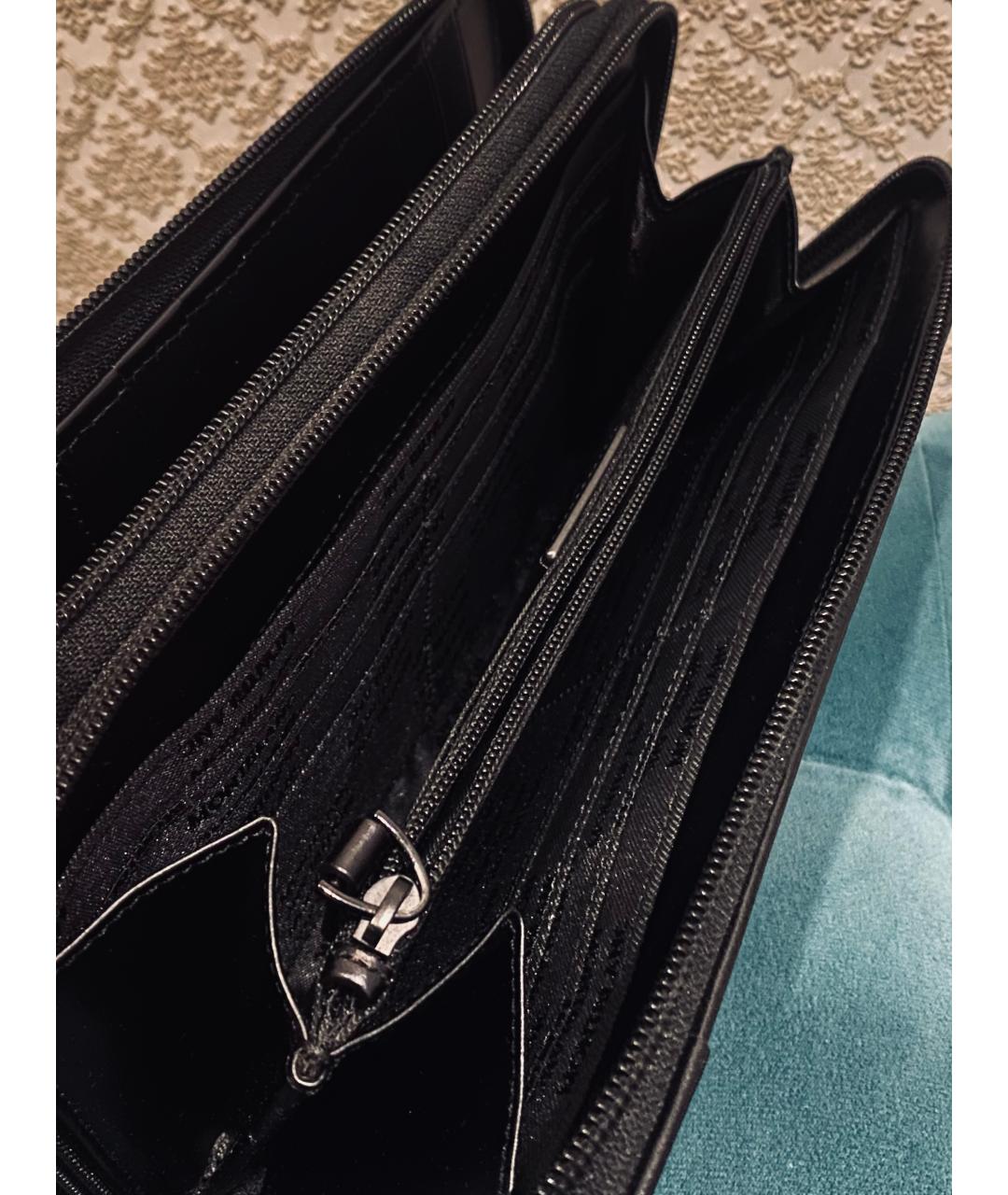 MONTBLANC Черный кожаный кошелек, фото 3