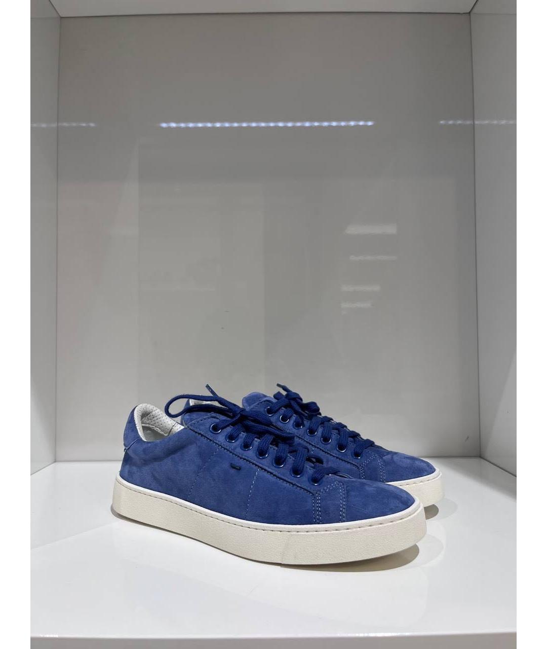 SANTONI Синие замшевые кеды, фото 4