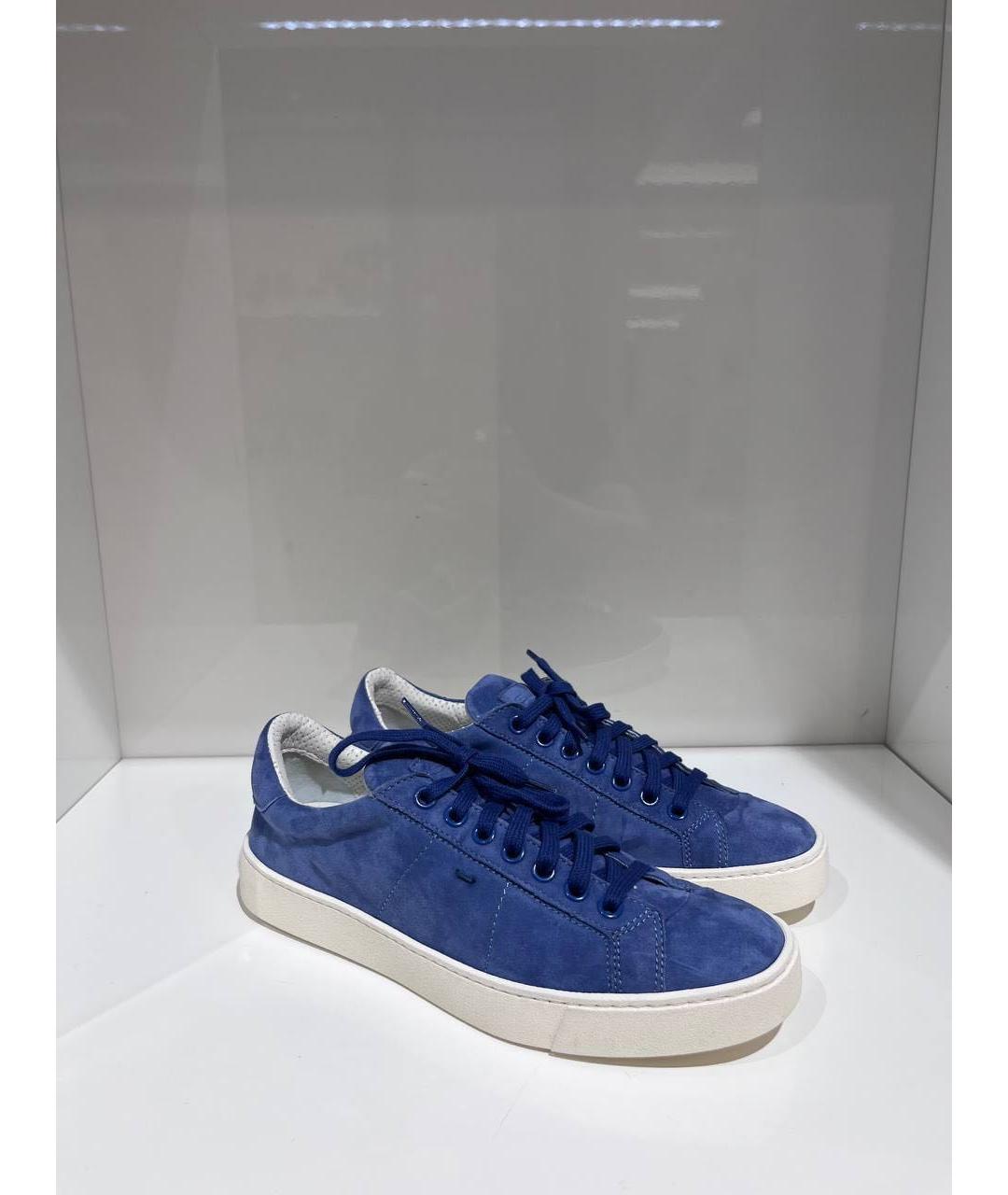 SANTONI Синие замшевые кеды, фото 2