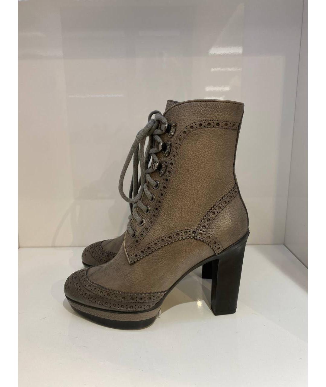 SANTONI Коричневые кожаные ботинки, фото 4