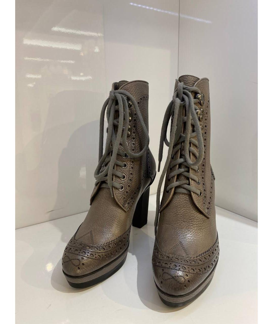 SANTONI Коричневые кожаные ботинки, фото 2