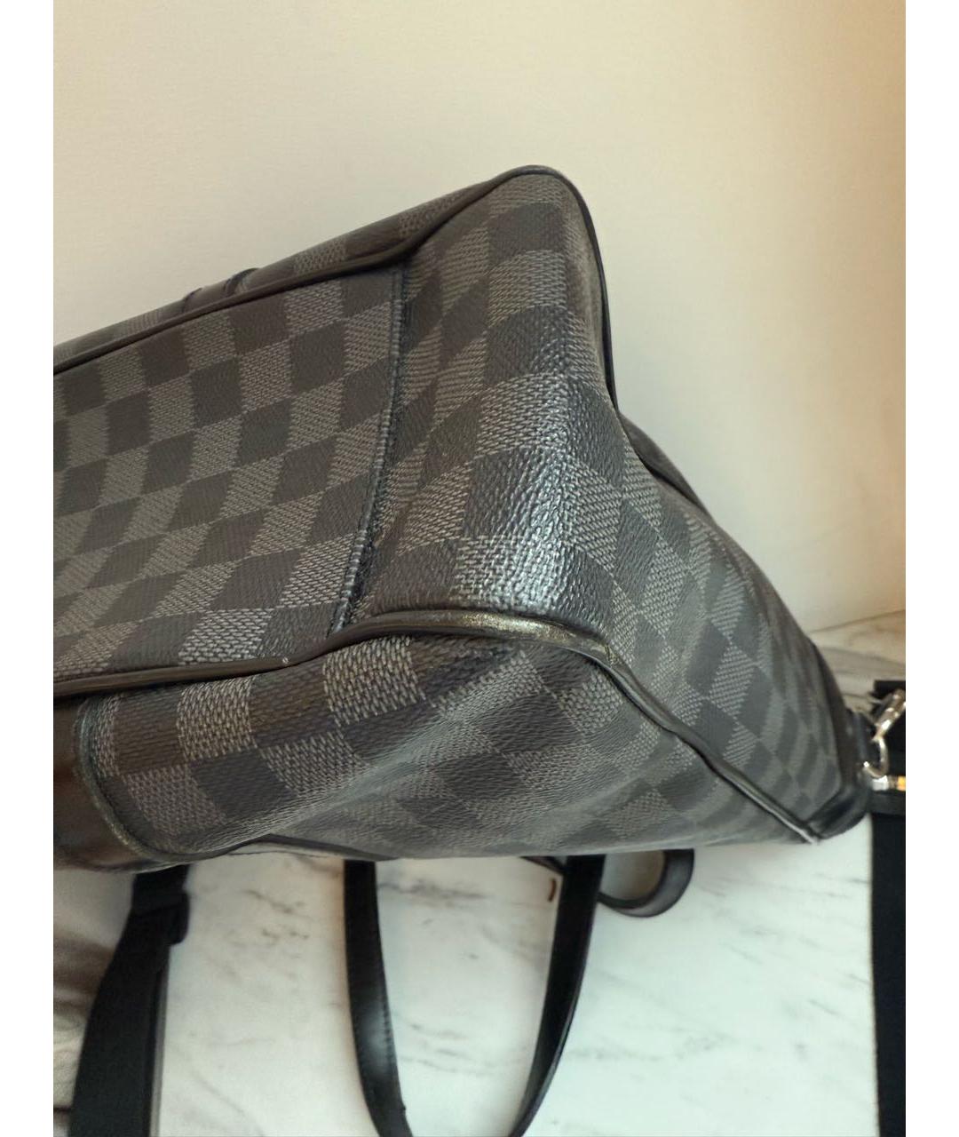 LOUIS VUITTON Черная кожаная сумка тоут, фото 5