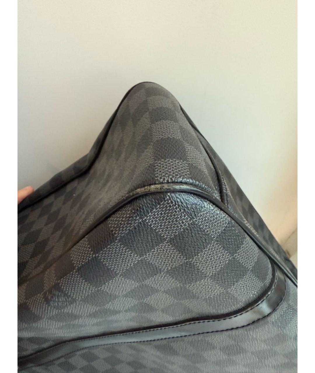 LOUIS VUITTON Черная кожаная сумка тоут, фото 6