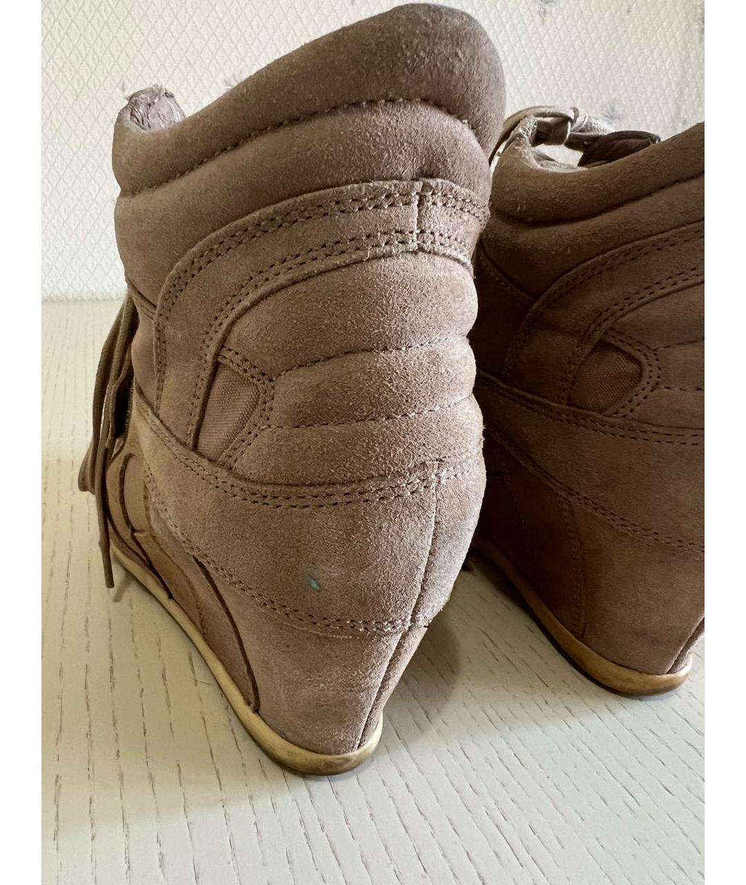 ASH Бежевые замшевые кроссовки, фото 5