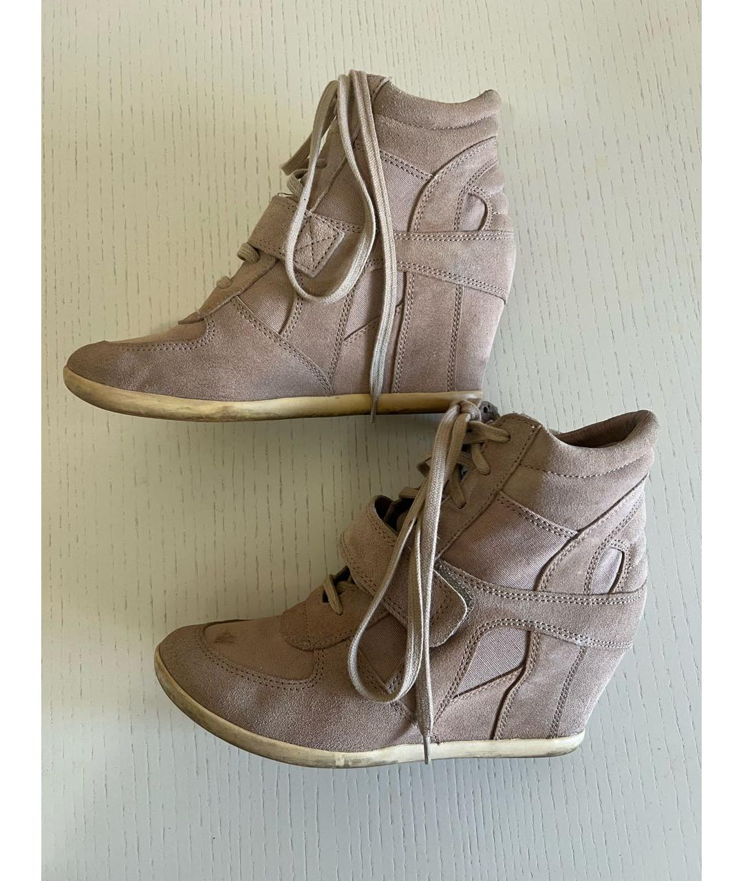 ASH Бежевые замшевые кроссовки, фото 7