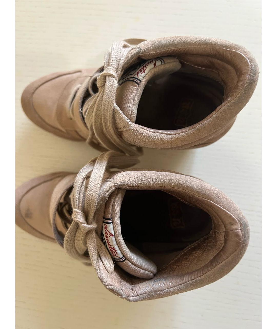 ASH Бежевые замшевые кроссовки, фото 3