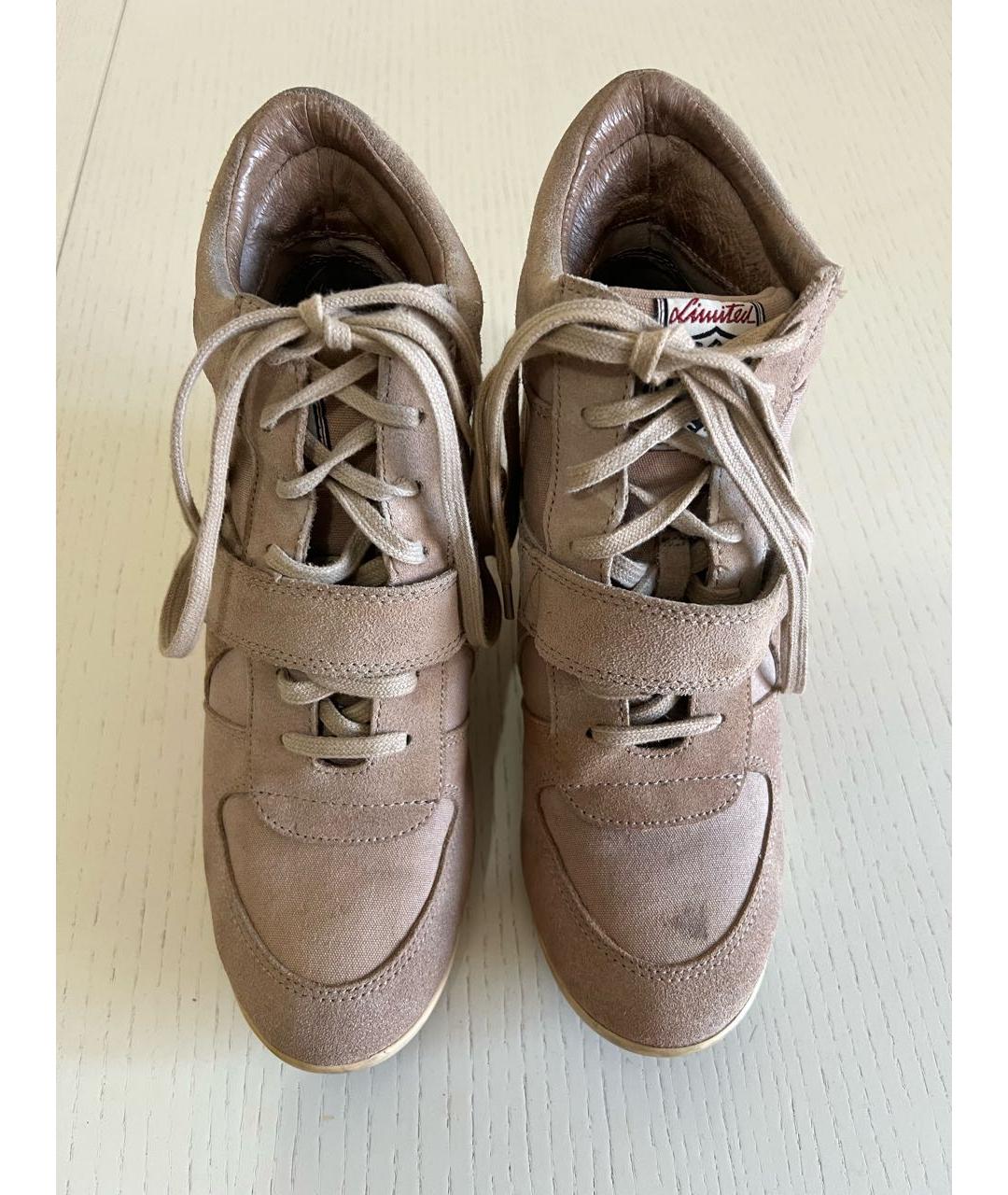 ASH Бежевые замшевые кроссовки, фото 2