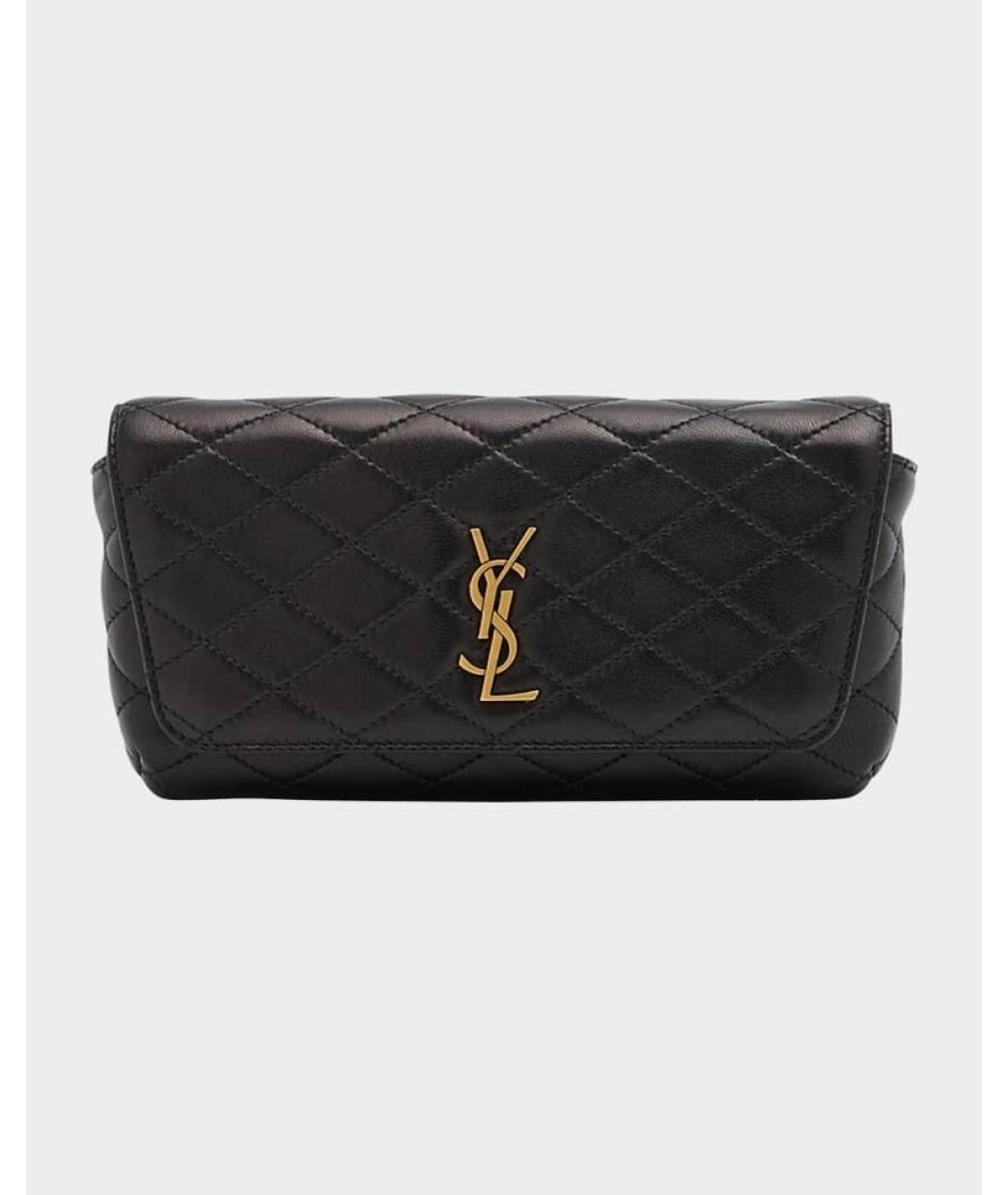 SAINT LAURENT Черная кожаная сумка через плечо, фото 7