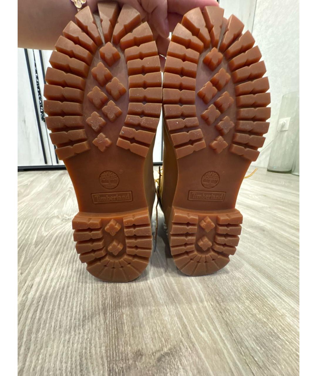 TIMBERLAND Бежевые нубуковые высокие ботинки, фото 5