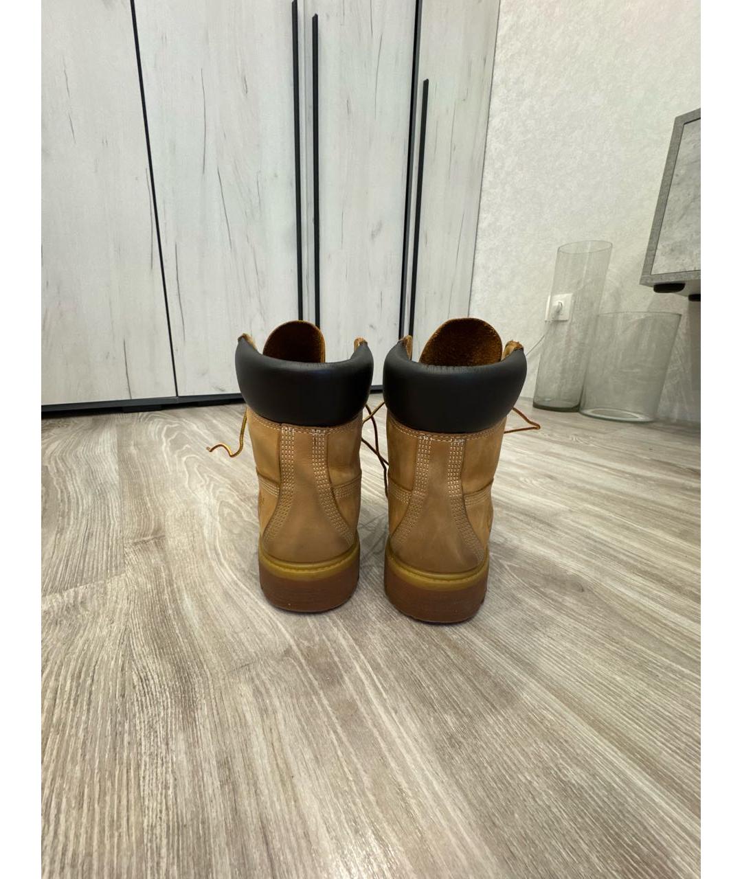 TIMBERLAND Бежевые нубуковые высокие ботинки, фото 4