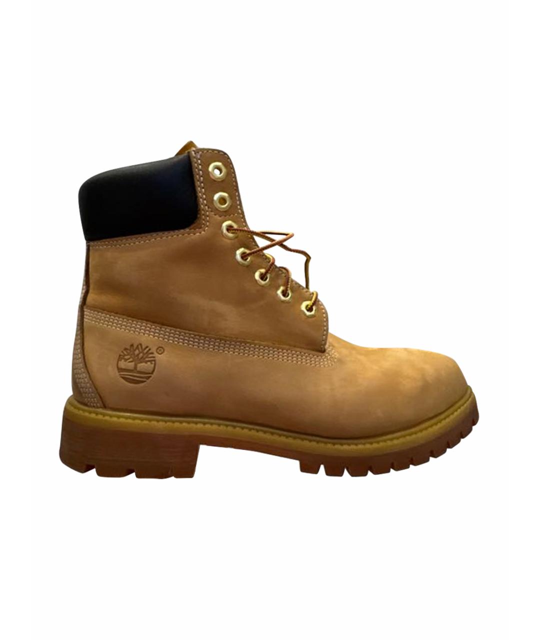 TIMBERLAND Бежевые нубуковые высокие ботинки, фото 1