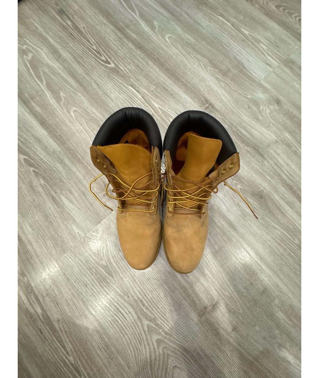 TIMBERLAND Бежевые нубуковые высокие ботинки, фото 3