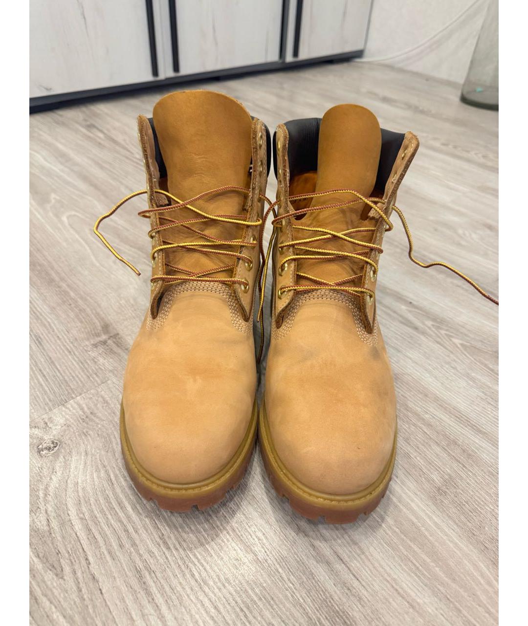 TIMBERLAND Бежевые нубуковые высокие ботинки, фото 2