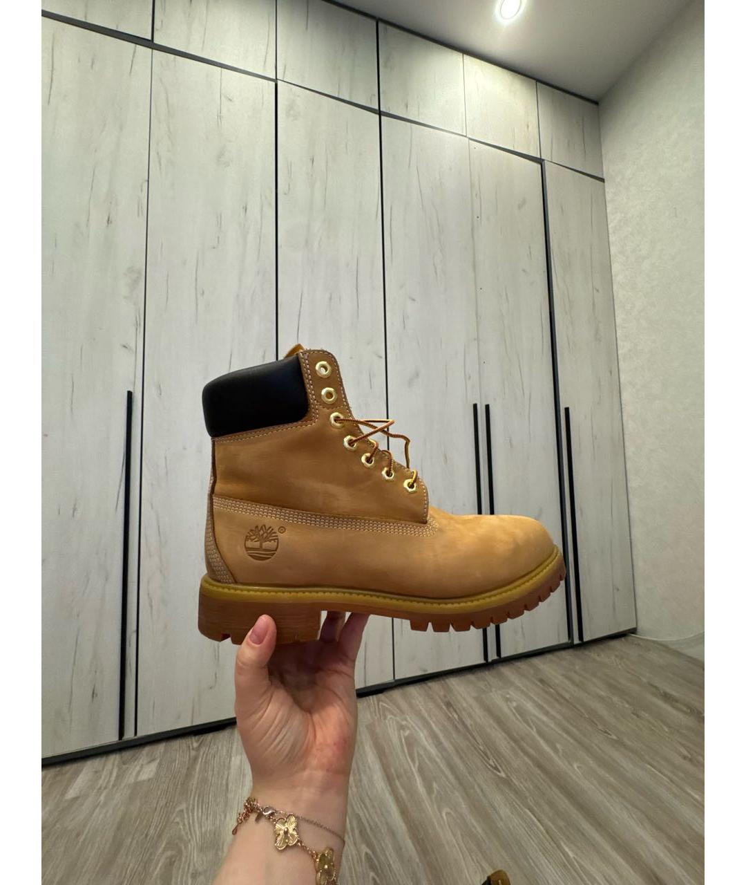 TIMBERLAND Бежевые нубуковые высокие ботинки, фото 7