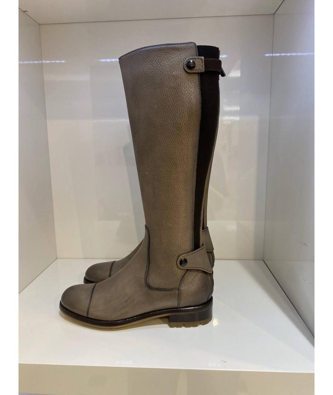 SANTONI Коричневые кожаные сапоги, фото 4