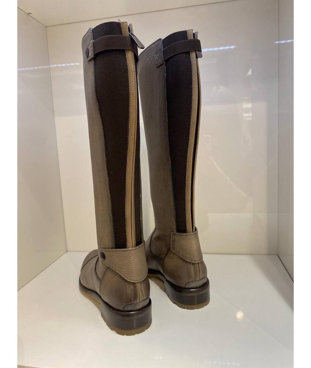 SANTONI Коричневые кожаные сапоги, фото 3