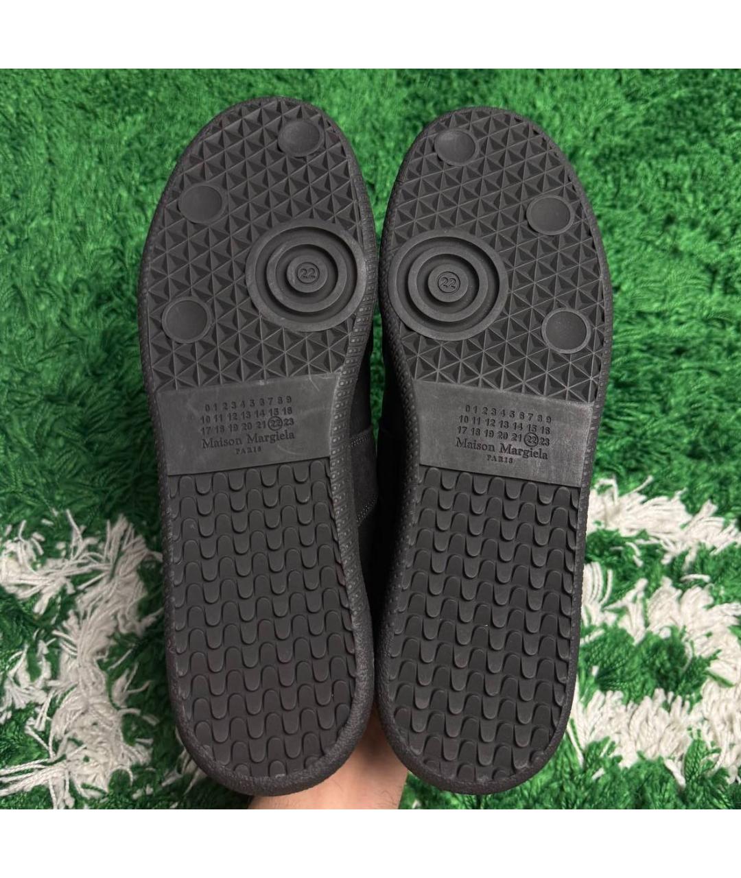 MAISON MARGIELA Черные кожаные низкие кроссовки / кеды, фото 7