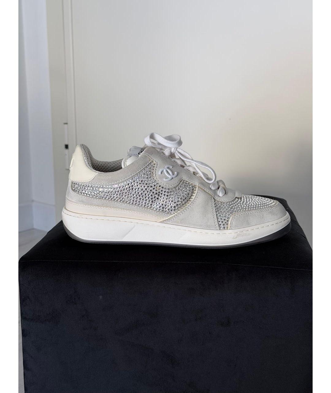 CHANEL Серые замшевые кроссовки, фото 9