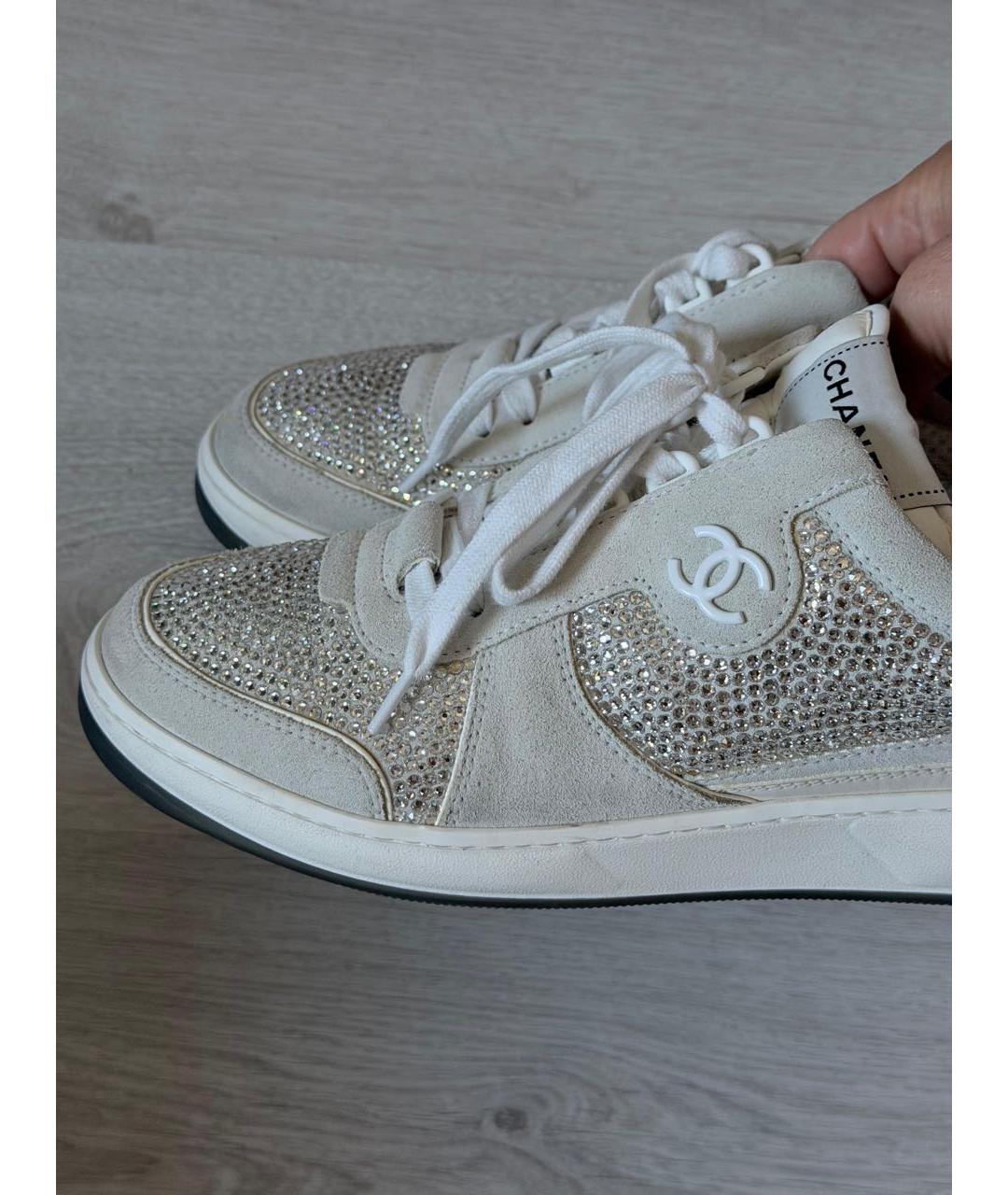 CHANEL Серые замшевые кроссовки, фото 7