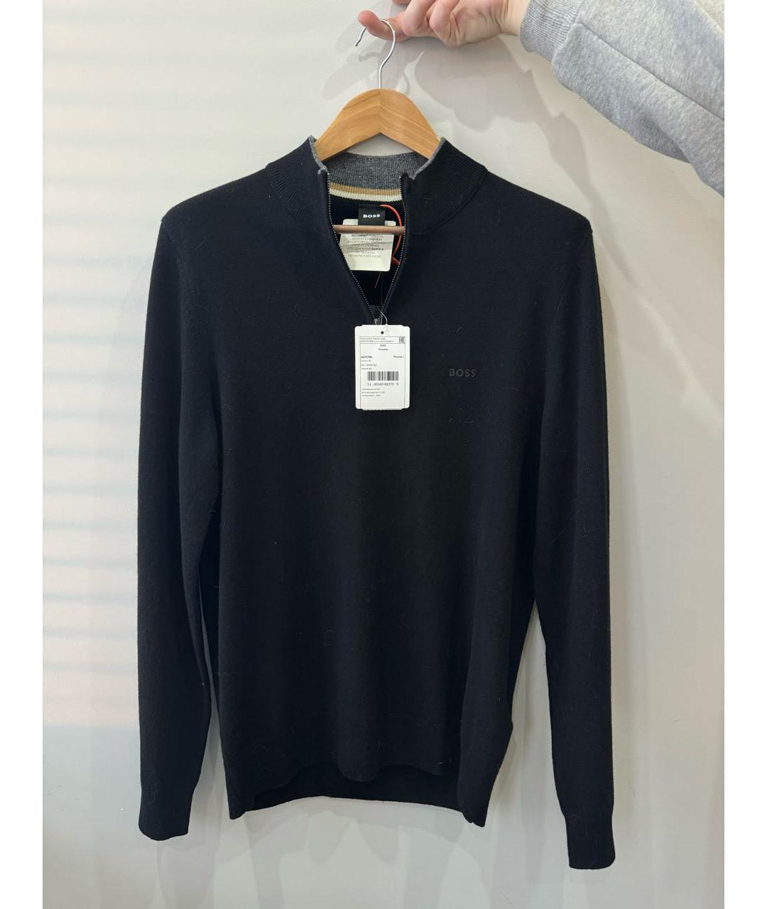 HUGO BOSS Черный шерстяной джемпер / свитер, фото 5