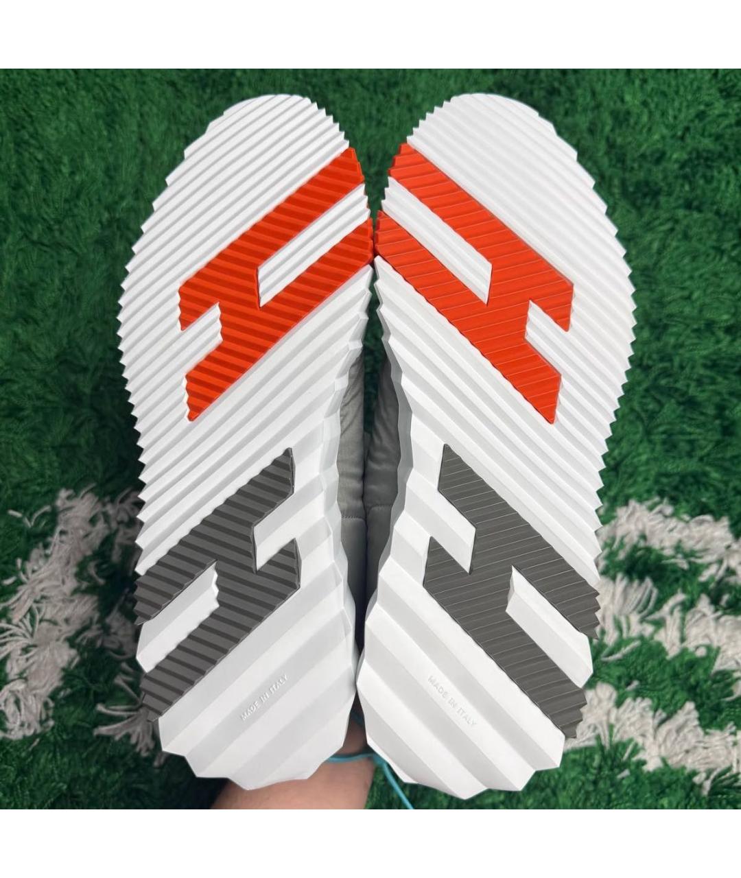 HERMES Серые текстильные высокие кроссовки / кеды, фото 3